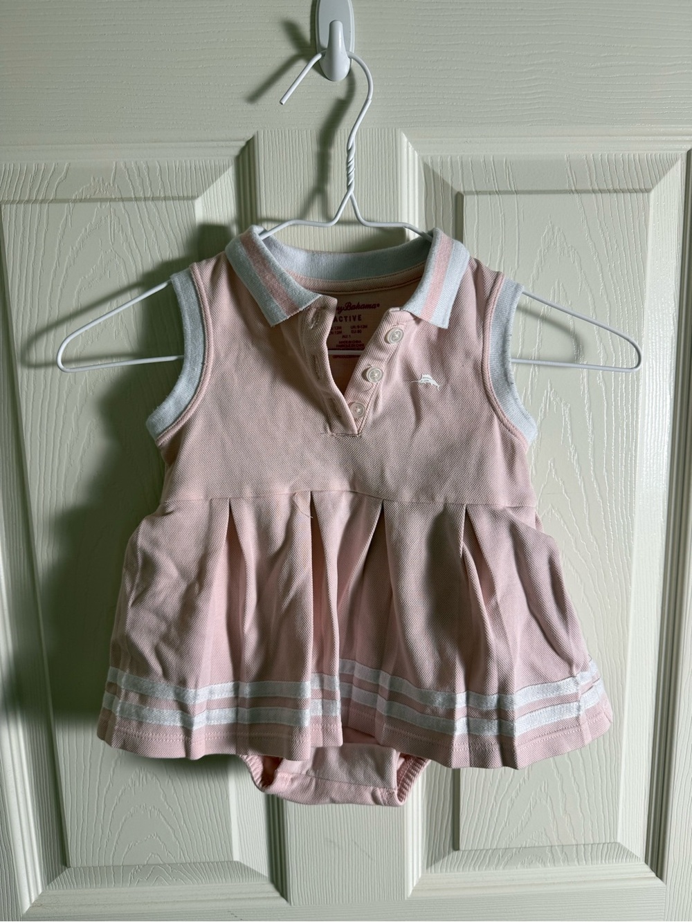Tommy Bahama Pink Sleeveless Polo Dress Bodysuit